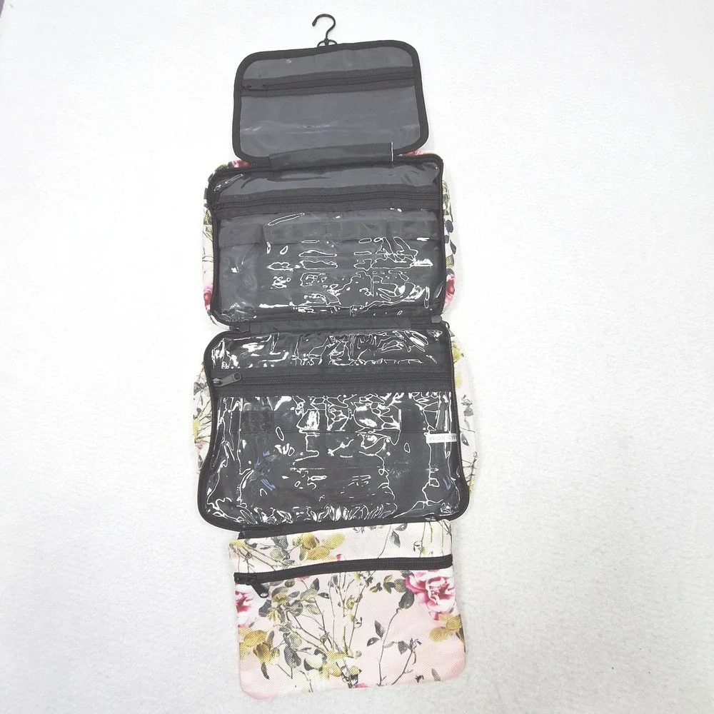 Bang & Carsen Toiletry Bag Womens Large Pink Floral Hanging Travel Organizer NEW